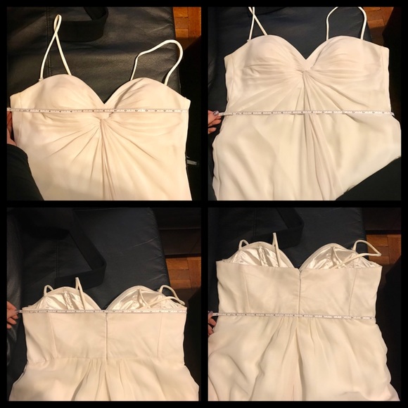 White Chiffon Strapless Sweetheart Wedding Gown - Picture 7 of 7